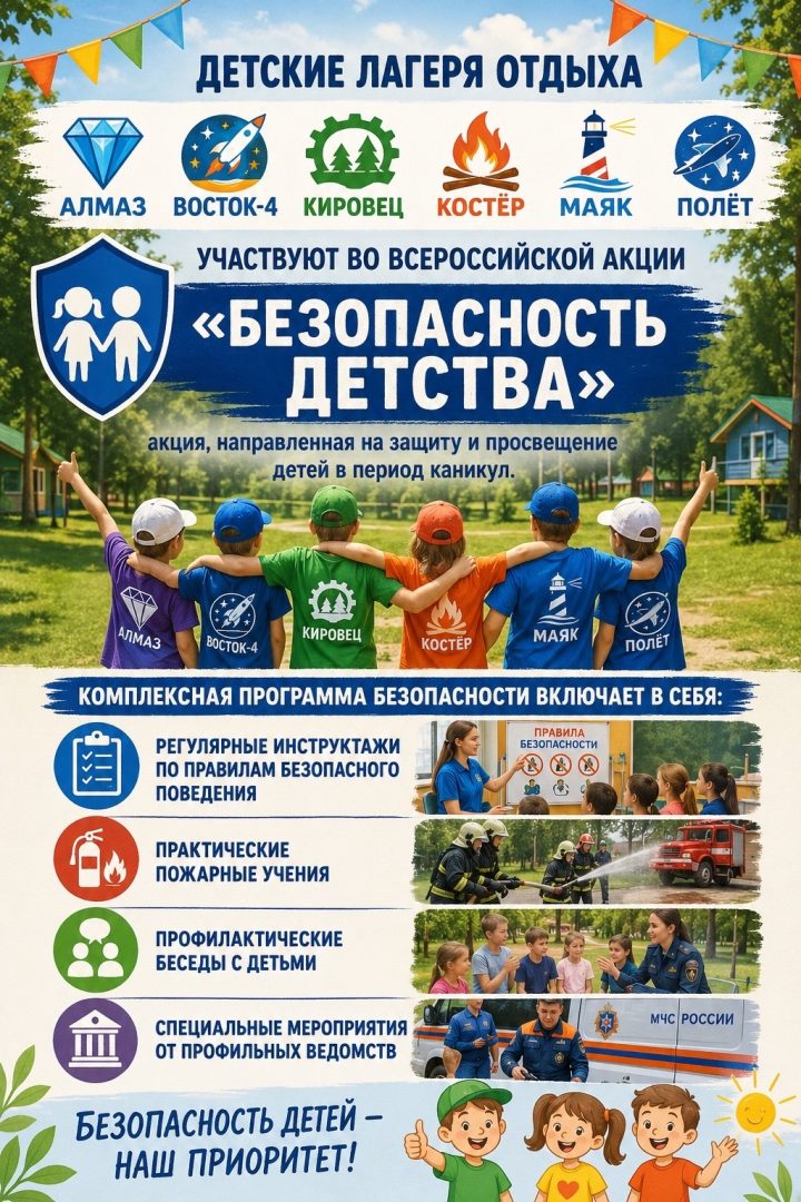 Всероссийская акция «Безопасность детства» в летних лагерях